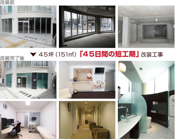 45坪（151m2)「45日間の短工期」改装工事　事例