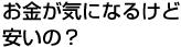 お金が気になるけど安いの？