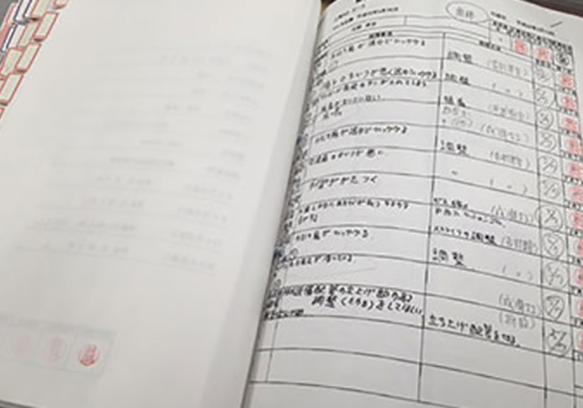 工事内容を記載して確実に完了